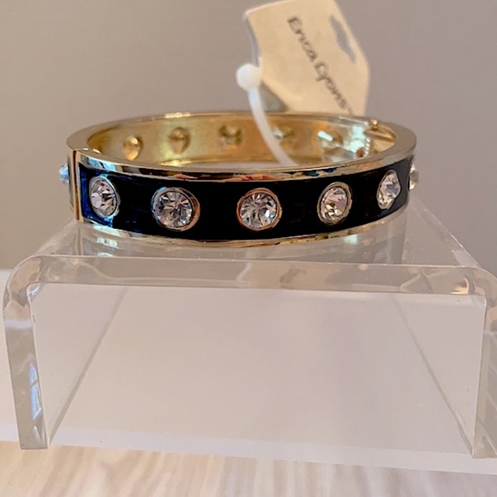 Erica Lyons hinged enamel crystal bracelet